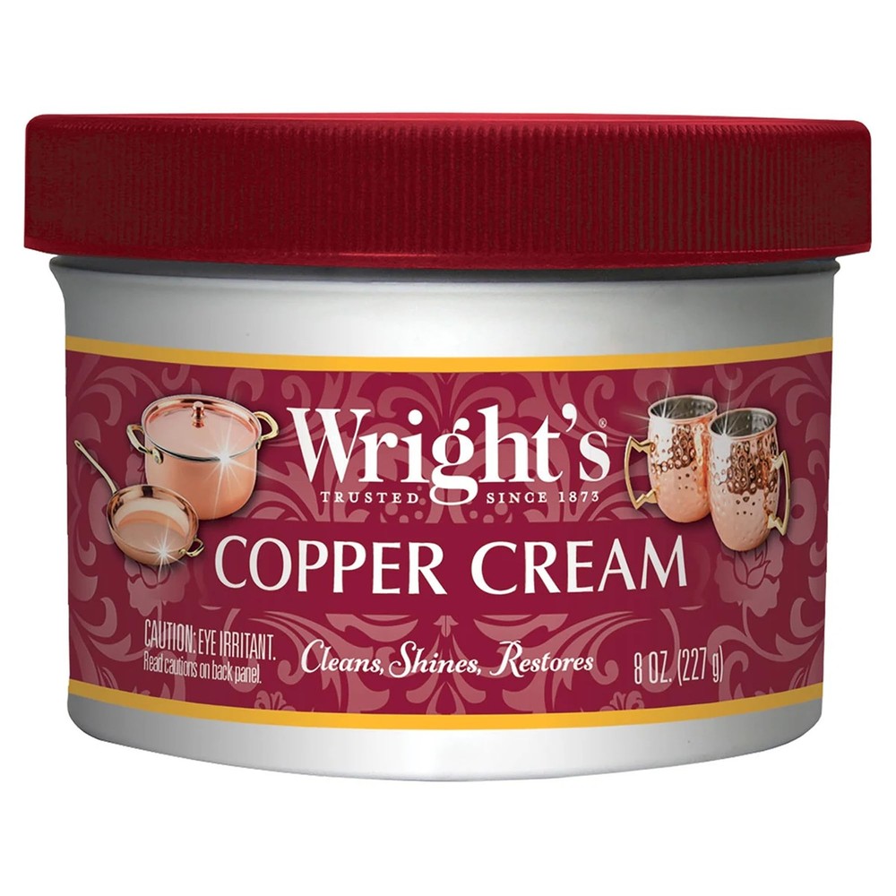 Wright’s Copper, Brass Cream Cleaner 8 Ounce Gently Cleans and Removes Tarn…