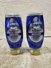2 Ct Dawn Ultra 12.4 Oz Platinum 4X Grease Clean Power EZ Squeeze Dish Liquid