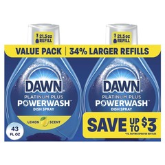Powerwash Lemon Dish Spray, Liquid Dish Soap 2 Refills, 43 Fl Oz