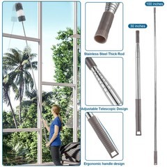Microfiber Duster, 4PCS with Extension Pole(Stainless Steel) 30 to 100 Inches…
