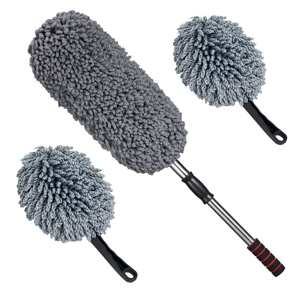3 Pack Large Microfiber Car Duster Exterior Scratch Free with Extendable, Car…