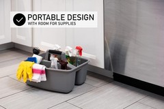 MightyTuff Rough & Rugged Cleaning Caddy: Durable 2-Count Organizer, Grey/Black
