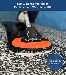 Car Wash Mop Head Replacement, Soft Microfiber Cover for 55″ Handle & Curved