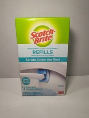 Scotch-Brite Disposable Toilet Scrubber Refills 12 Count Built-In Cleaner Open
