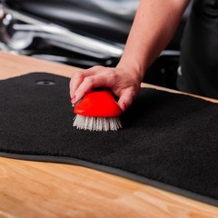 Stiff Bristle Carpet Brush with Ergonomic Grip for Home and Automotive Cleaning