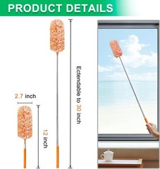 2-Pack Extendable Microfiber Feather Dusters for Effortless Cleaning