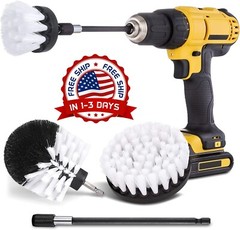 4 Pcs Drill Brush Car Detailing Kit with Extend Attachment Soft Bristle Power US