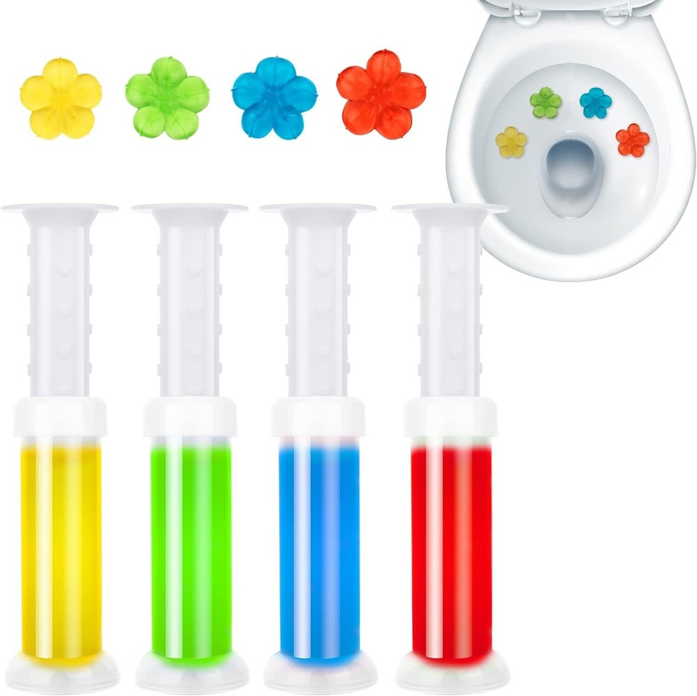 Toilet Gel Stamp, 4PCs/36 Count Flower Fragrance Bathroom Deodorizer