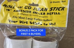 Original Roll N Go Klean Stick W/6″ And 10″ Rollers – 30 Sheets – Free Shipping