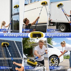 18FT Reach Car Wash Brush with Long Handle, 3 to 12 FT Car Cleaning Brush wit…