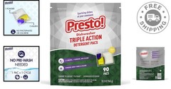 Fresh Lemon Scent, 90 Count Dishwasher Pacs – Powerful Triple Action Cleaner