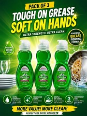🧼✨ Palmolive Ultra Strength Original Green Dish Soap – 3 Pack (3 fl oz Each) |
