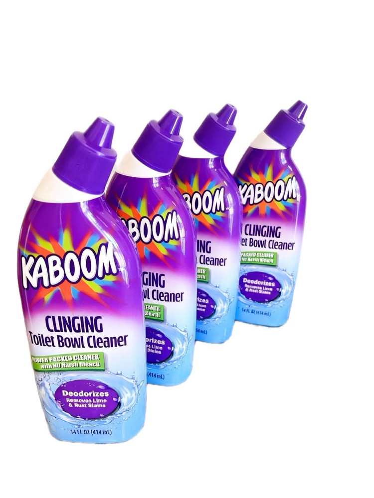 Kaboom Clinging Toilet Bowl Cleaner 14FL OZ 8 Pack Deodorizes Removes Lime/Rust