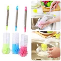 2pcs Cup Brushes Flexible Bottle Tube Brush for Cleaning Cups Random Color