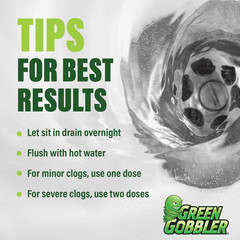 Green Gobbler Drain Clog Remover and Cleaner, Septic-Safe, Bleach-Free