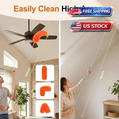 Cobweb Duster with Extension Pole,Spider Web Remover 2PCS Cob Web Duster 15