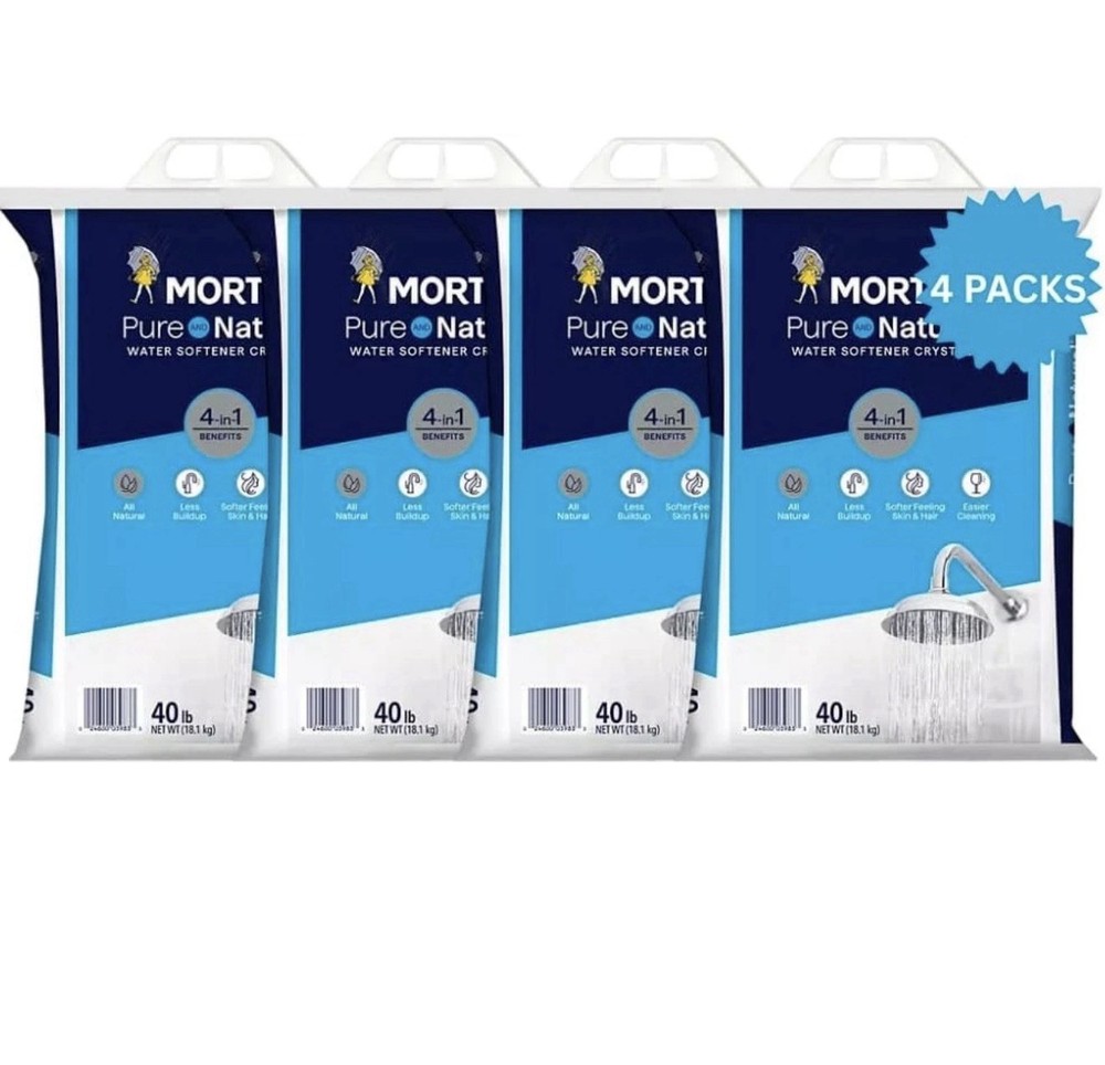 (4 Pack) Water Softener Salt Crystals High Purity 40 lb Bags 160 lb