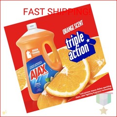Ajax Ultra Liquid Dish Soap Orange Scent, Triple Action, 90 fl oz Bottle