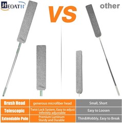 Dust Brush Under Appliance Microfiber Duster 40 – 55 in with 2 Cloth