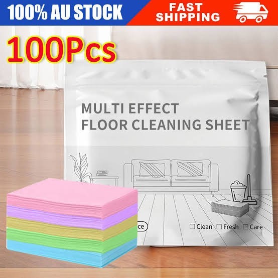 Multi-Effect Floor Cleaning Sheets,100pcs Water-Soluble Floor Cleaning Sheets