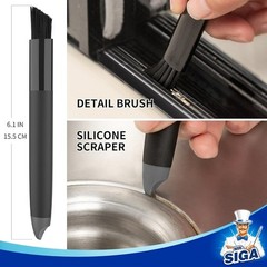 Grout Cleaner Brush Set V Shape Deep Cleaning Detail Brushes Silicone Scraper US