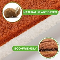 Natural Plant Based Scrub Sponge 12 Pack, Palm Fiber Scrubbing Sponge with Non