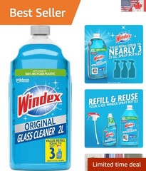 2L Glass and Window Cleaner Spray, 100% Recycled Plastic, Streak-Free Formula