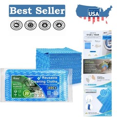 40 Count Reusable Lint-Free Cleaning Wipes – Eco-Friendly & Super Absorbent
