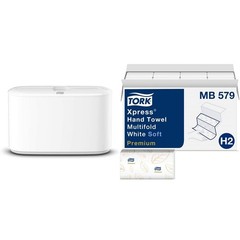 Tork Xpress Paper Towel Dispenser (White) and Tork Xpress Soft Multifold Hand