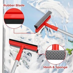 Windshield Cleaner 2 in 1 Window Squeegee Sponge Extendable Handle 18-28.5 Glass
