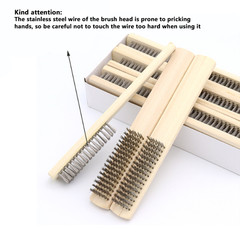 Wood Handle Stainless Steel Wire Brush Scratch Brush Rust Paint Removal 1-12 pcs