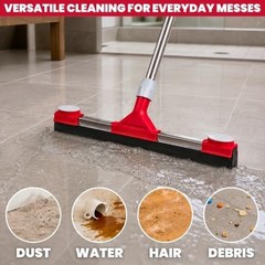 Heavy Duty Floor Squeegee for Concrete Floor – 17.3” EVA Foam Blade with Bui…