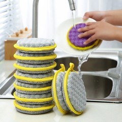 Double-Sided Scouring Pads Dish Pan Washing Sponge Kitchen Cleaning Tool 10 pcs