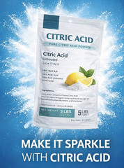 100% Pure Citric Acid Powder 5lb – Industrial -Heavy Cleaning -Non Food Grade –