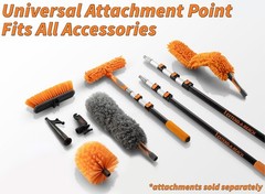 20 Foot Exterior House Cleaning Brush Set with 4-12 ft Extension Pole // Viny