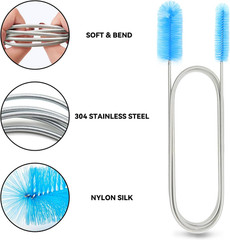 Flexible Drain Brush, 66 Inch Long Double Ended Hose Pipe and 58 Inch Tube Clean