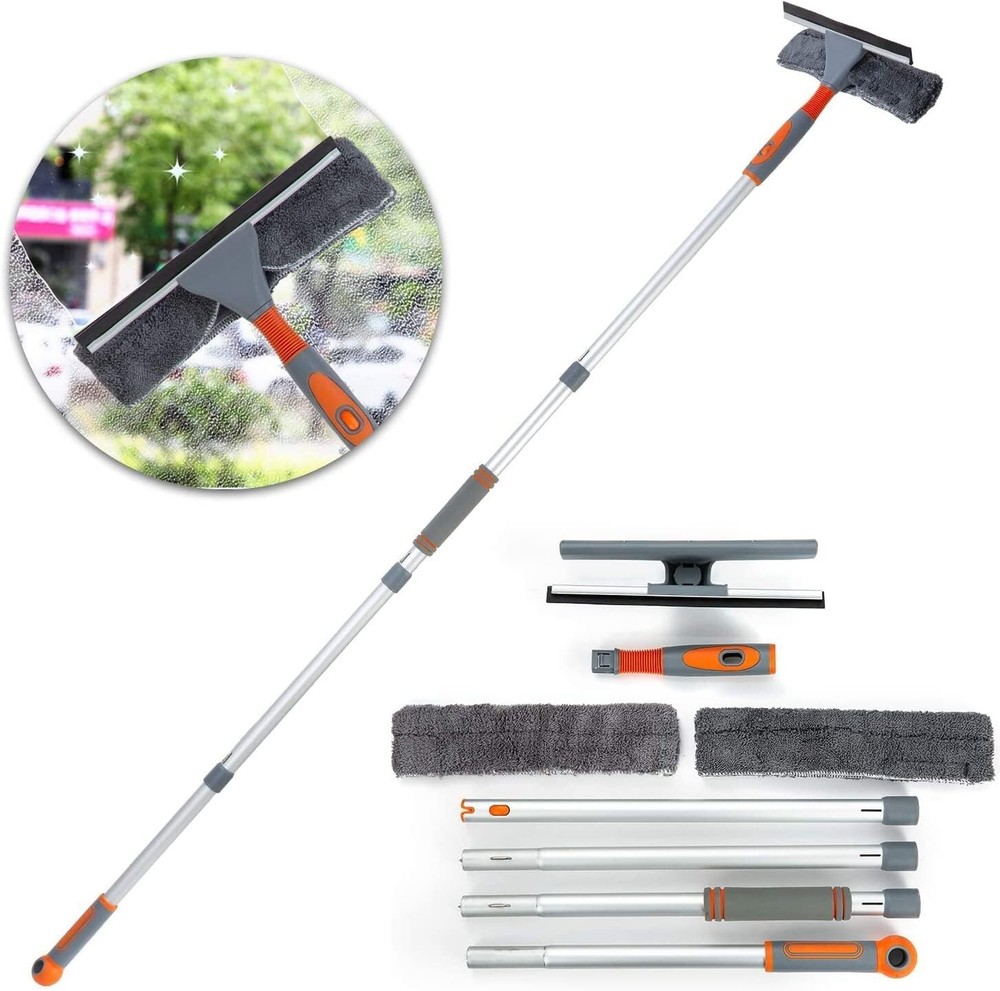 eazer Window Squeegee and Scrubber Combo Tool Attachment Kit, Window Washing …