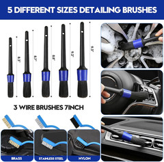 Qydipclin 34Pcs Car Detailing Kit, Car Detailing Brush Set, Car Wash Cleaning Ki