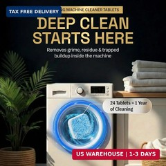 Washing Machine Cleaner Tablets | 24 Pack | Ultra Deep Clean | Eliminates Odors