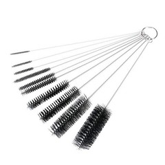 Lab Brush Set of 10 for pipe cleaner, test tube, glassware, bottle, tubing Fluva