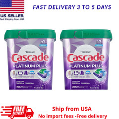 Cascade Platinum Plus Dishwasher Pods, Fresh Scent, 47 Count, Dish Soap, 2 Pack