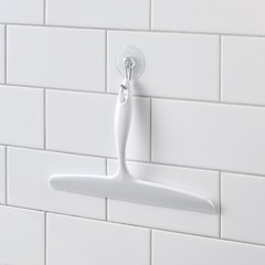 Bathroom Plastic Shower Squeegee, White | Wall Hook Included