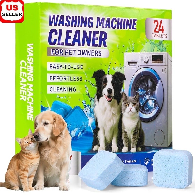 Pet Hair Washer Cleaner Tablets Odor Eliminator 24 Tablets 12 Month Supply New
