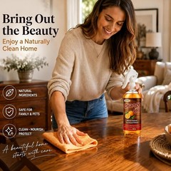 Professional-Grade Wood Cleaner & Polish with Orange Oil – Non-Toxic 10.2 Fl Oz