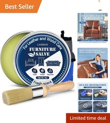 One-Step Leather Furniture Renewal Kit – 4oz Salve with Brush Included