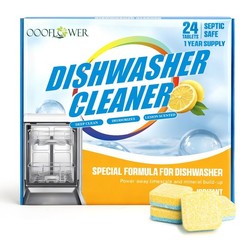 24pk Dishwasher Cleaner Tablets Deep Clean Descale Remove Odors Hard Water Resid