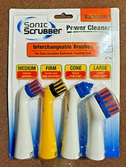 Sonic Scrubber Kitchen/Household Interchangeable Four Different Brush Heads NEW