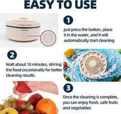 Portable Food Cleaner Vegetable Washer Rechargeable Fruit Veggie Purifier