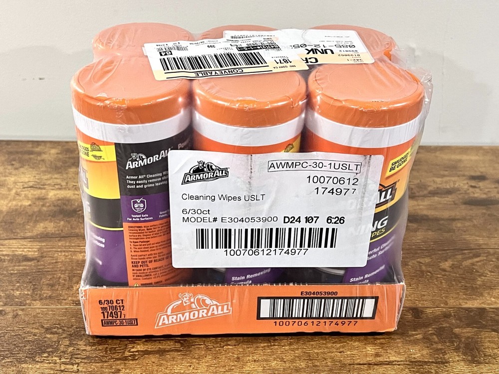 Armor All E304053900 Interior Car Cleaning Wipes for Dirt and Dust 6-Pack