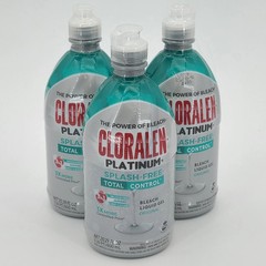 Cloralen Platinum Splash Free Bleach Liquid Gel, 20.29 fl oz pack of 3 bottles